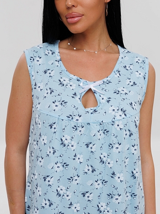 Женская сорочка Сор-85(К) / Нежно-голубой (цветы)