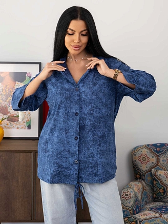 Женская рубашка мод.2176 / Синий