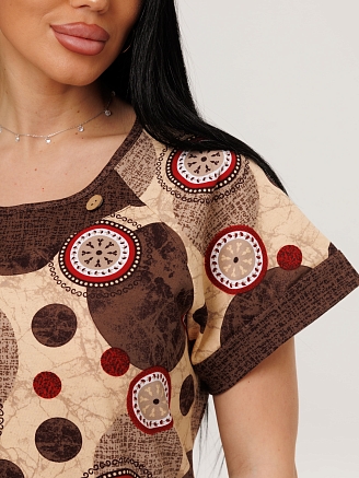 Женский костюм К-119(К) / Коричневый (круги)