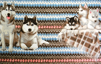 Полотенце банное вафельное №182 / Хаски