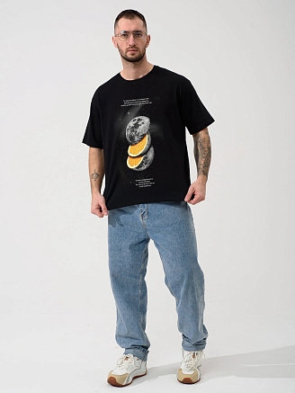 Мужская футболка "Луна" 2436-К / Черный