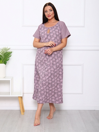 Женская ночная сорочка М-088 / верба бежевая