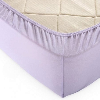 Простыня на резинке трикотаж 145 гр. / светлая сирень