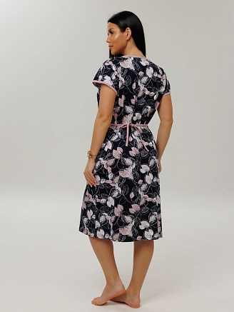 Женский халат Х-97(К) / Розовый (листья)