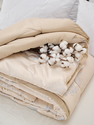 Одеяло "Лебяжий пух" сатин-жаккард / Золото