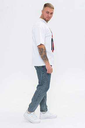 Мужская футболка 8507/1 / белый+what