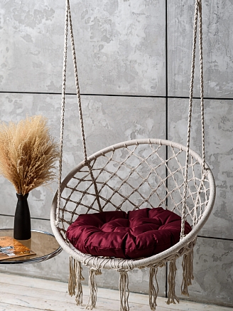 Круглая подушка для подвесных качелей (оксфорд) / Бордовый