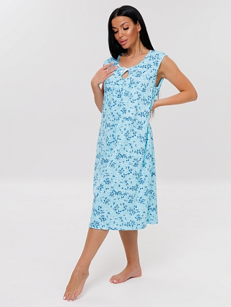 Женская сорочка Сор-85(К) / Ментоловый (цветы)