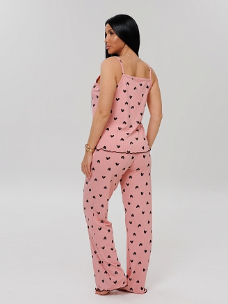 Женская пижама П-111(Л) / Персиковый (сердечки)