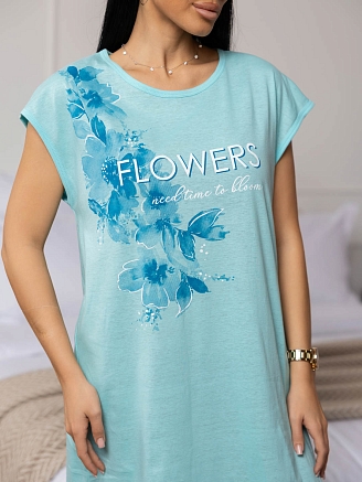 Женская ночная сорочка мод.1805/9 / Голубой