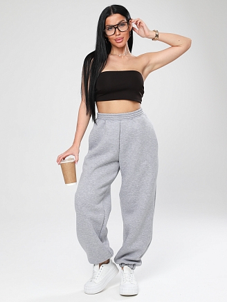 Женские брюки М-075 / серый меланж