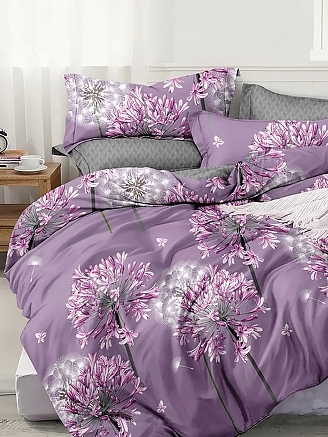 Постельное белье поплин Эксклюзив (молния) / Сиреневое утро