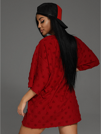 Женская футболка Ирбис / Махра, бордо