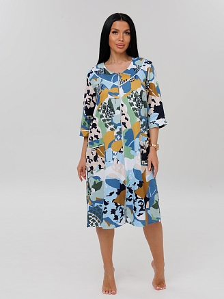 Женский халат Х-74(К) / Горчичный (узоры)