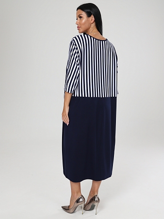 Женское платье МАРГО МАКСИ ПлВ-2838 / Сине-белые полосы