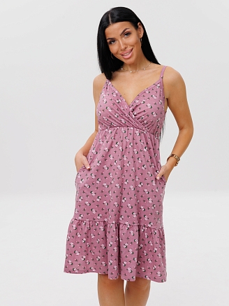 Женский сарафан С-95(К) / Брусничный (цветы)