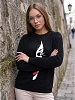Женская толстовка Аниме / силуэт, девушка, черный №9