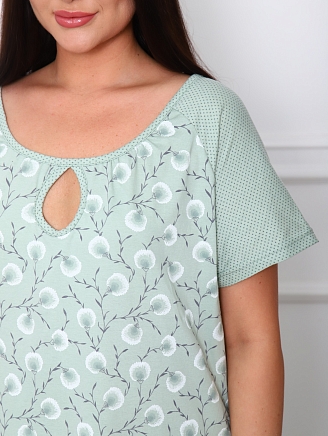 Женская ночная сорочка М-088 / верба зеленая