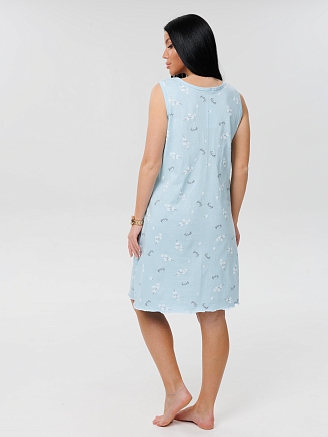 Женская сорочка Сор-15(К) / Нежно голубой (цветы)