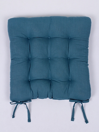 Комплект подушек на стул с завязками (бязь) 2 шт. / Темно-бирюзовый