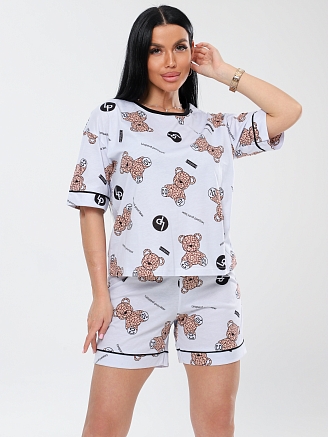 Женский костюм К-218(К) / Серый (медвежата)