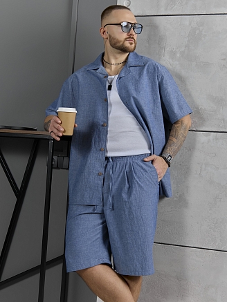 Мужской костюм Аристократ-2 / джинсовый меланж