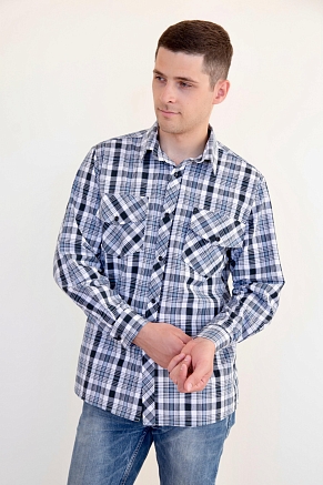 Рубашка мужская шотландка Премиум Ч Арт. 7521