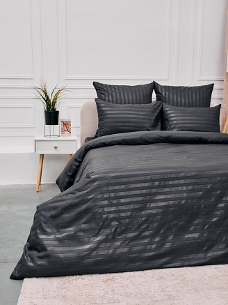 Пододеяльник микрофибра страйп / Серый