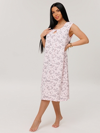 Женская сорочка Сор-85(К) / Светло-розовый (цветы)