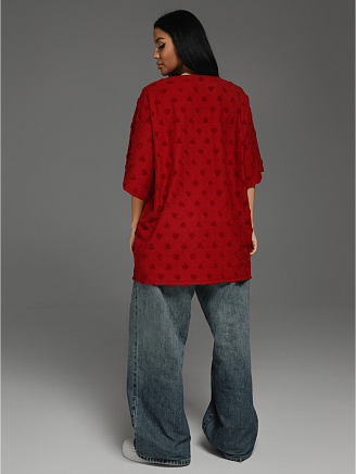 Женская футболка Ирбис / Махра, бордо