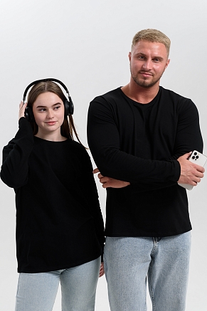 Футболка унисекс 14403 с дл.рукавом / черный