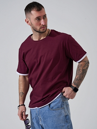 Мужская футболка "Типаж" 2290-К / Бордовый