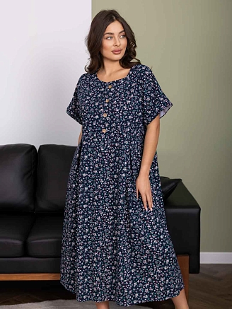 Женское платье мод.2146/1 / Темно-синий