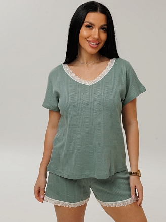 Женская пижама П-115(Трн) / Серо-зеленый