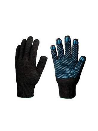 Перчатки 10 класс 4 нити 4п. / Х/б с ПВХ (точка)