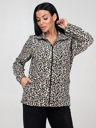 Женская толстовка ТлФ-401 / Бежевый леопард