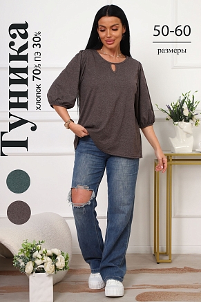 Женская туника 29541 / коричневый