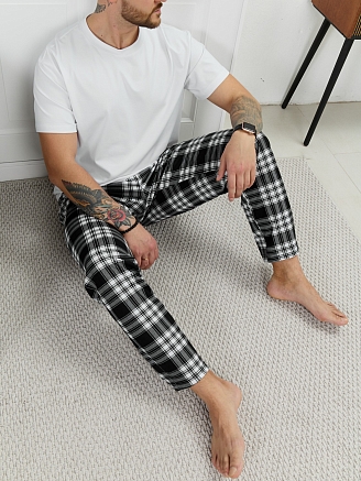 Мужские брюки Тор-1.1 / клетка черная