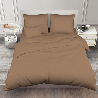 Постельное белье поплин гладкокрашеный / Капучино