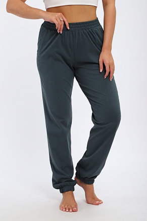 Брюки женские из кулирки на резинке / Серый