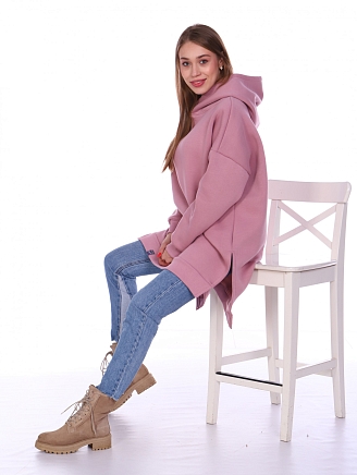 Женское платье-худи Меган / Сухая роза