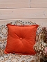 Подушка декоративная на диван с пиковкой / Оранжево-красный