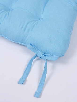 Комплект подушек на стул с завязками (бязь) 2 шт. / Ярко-голубой