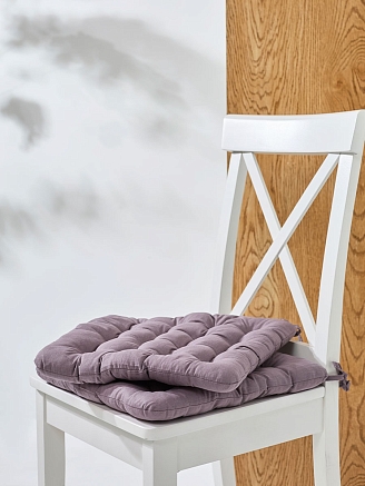 Комплект подушек на стул с завязками (бязь) 16т. / Сливовый