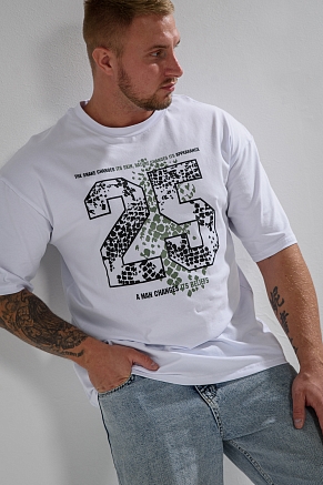 Мужская футболка 8507/1 / белый+25