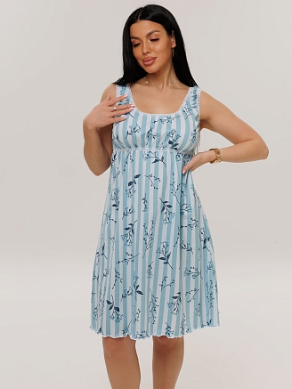 Женская сорочка Сор-13(К) / Серо-голубой (полосы)