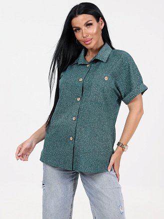 Женский жакет ЛЁН ЖК-62-РУБ / Зеленый