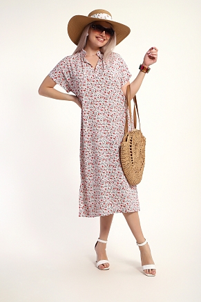 Женское платье 32746 / цветы на белом