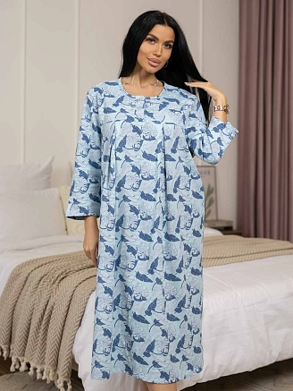 Женская ночная сорочка мод.1782/12 / Голубой