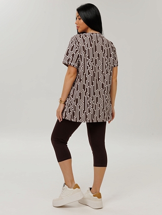 Женский костюм К-230(К+Л) / Коричневый (геометрия)